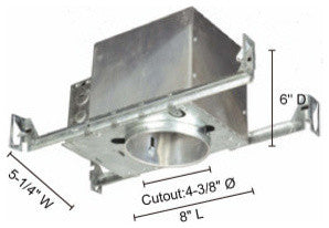 4-Inch Line Voltage Ic Housing For New Construction, Silver