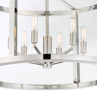 Libby Langdon for Crystorama Devon 6 Light Polished Nickel Lantern