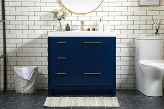 Walker 36" Single Bathroom Vanity, Blue