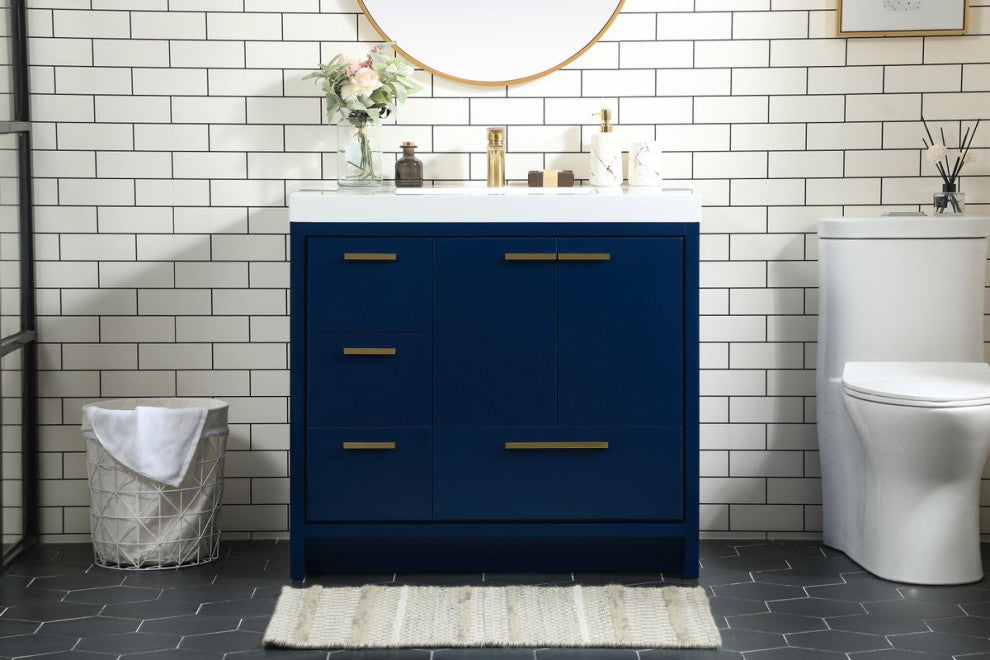 Walker 36" Single Bathroom Vanity, Blue