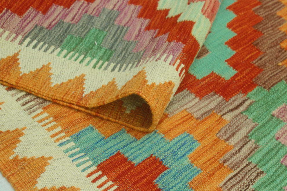Sangat Kilim AnsiLight a Red/Ivory Runner, 2'6x9'2