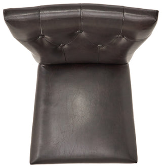 GDF Studio Pierre Brown Leather Barstools, Set of 2, Brown Leather, Bar Height