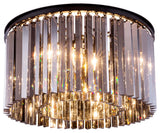 1208 Sydney Collection Flush Mount, Silver Shade, Mocha Brown