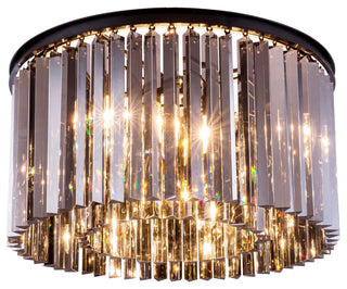 1208 Sydney Collection Flush Mount, Silver Shade, Mocha Brown
