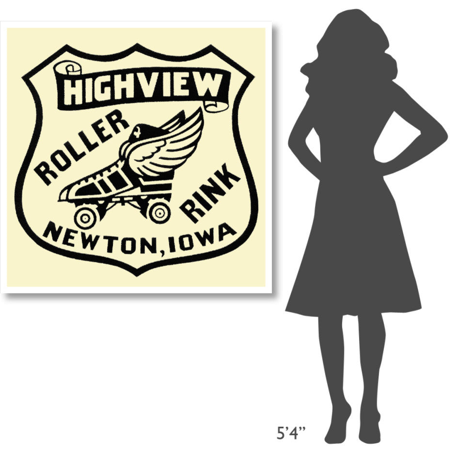 "Highview Roller Rink" Digital Paper Print by Retrorollers, 42"x42"