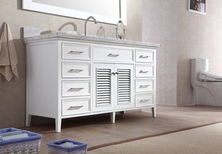 Kensington 61" Single Sink Vanity Set, White, Single Sink