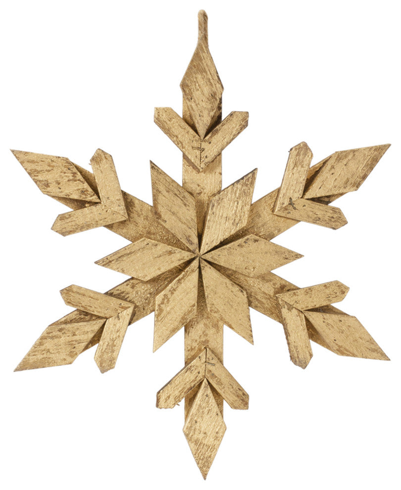 Wood Snowflake Ornament, 12-Piece Set