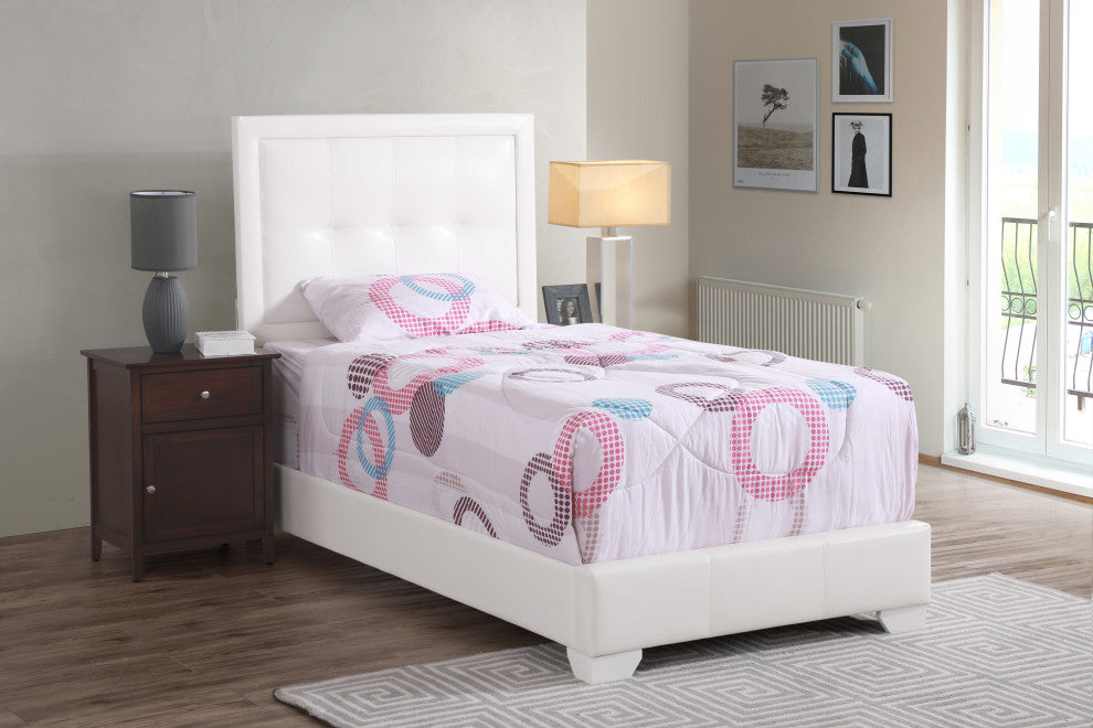 Bed, White, Full, Twin