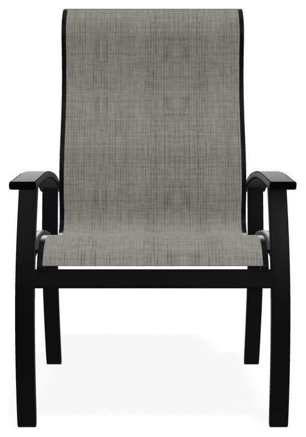 Belle Isle Sling Outdoor Dining Chair, Smoke/Black