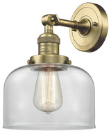 1-Light Large Bell 8" Sconce, Antique Brass, Glass: Clear