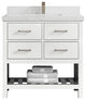 Parker 36 Single Sink Bath Vanity in White 2" Empira Quartz