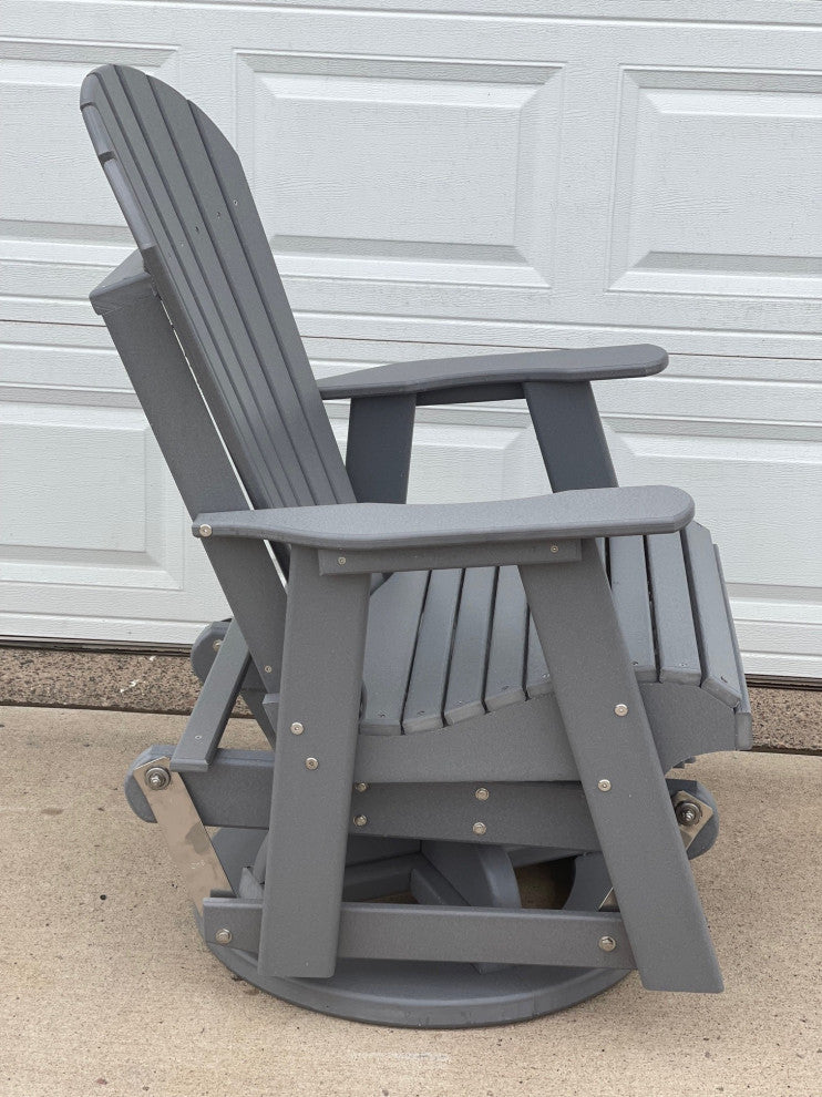 Phat Tommy Outdoor Swivel Glider Chair - Adirondack Glider Chair, Green