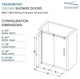 Teegan Sliding Shower Door, Fixed, Clear Glass, Polished Chrome, Riley Handle