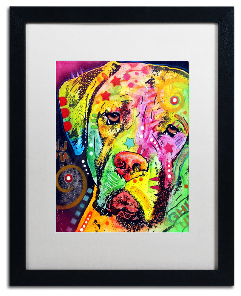 Dean Russo 'Mastiff II' Framed Art, Black Frame, 16"x20", White Matte