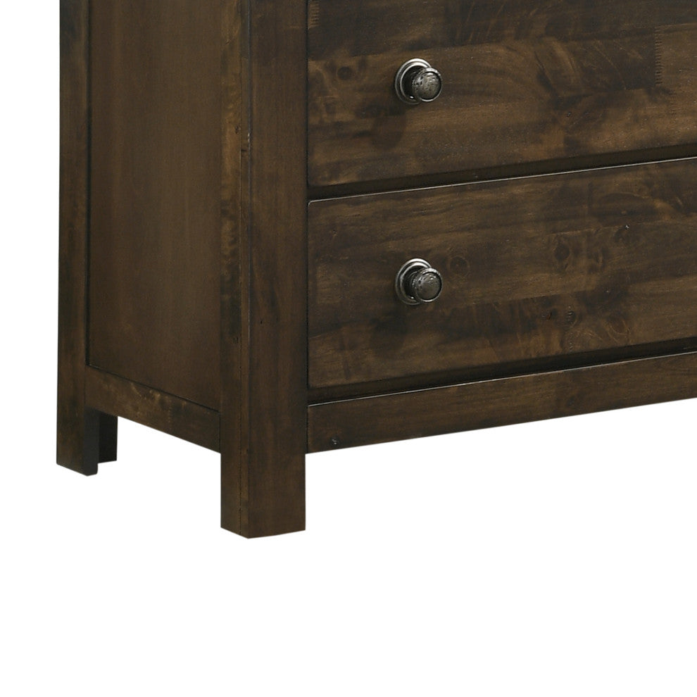 Benzara BM221232 Wooden Dresser With 9 Spacious Storage Drawers, Gray