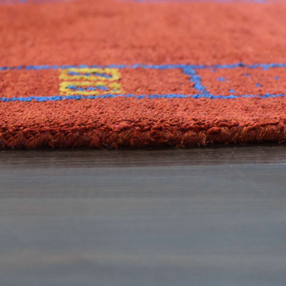 HAND KNOTTED LOOM SILK ECO-FRIENDLY AREA RUG -2'6''x12',Runner,Rust,Contemporary