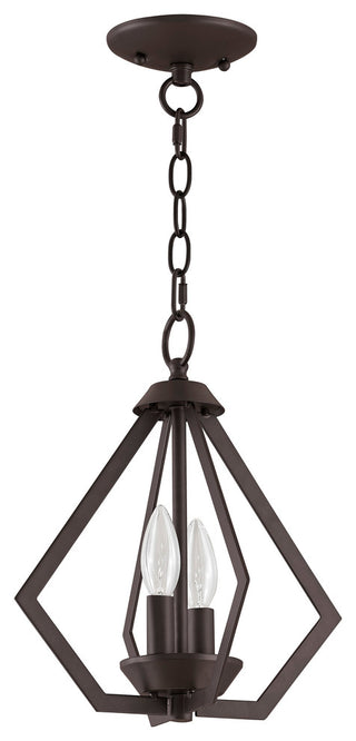 Prism 2-Light Mini Chandelier/Ceiling Mount, Bronze