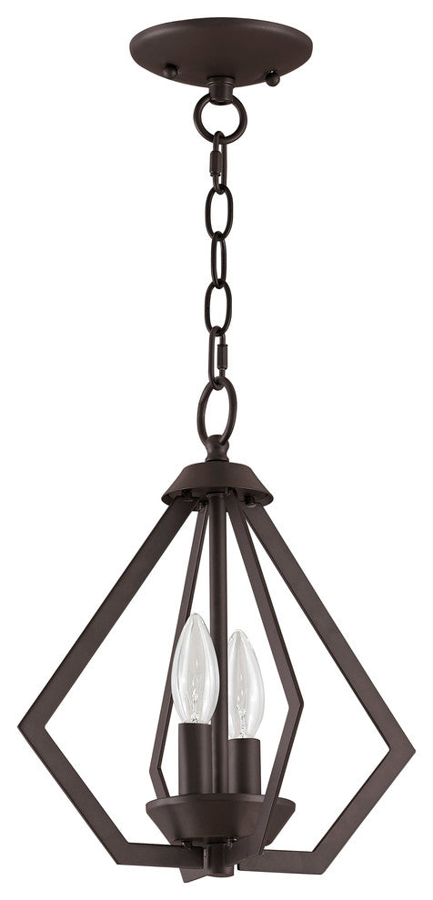 Prism 2-Light Mini Chandelier/Ceiling Mount, Bronze