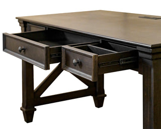 Traditional Wood Writing Desk Dark Brown