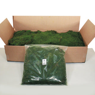 Box and bag packaging visible with moss inside, representing packaging/contents.