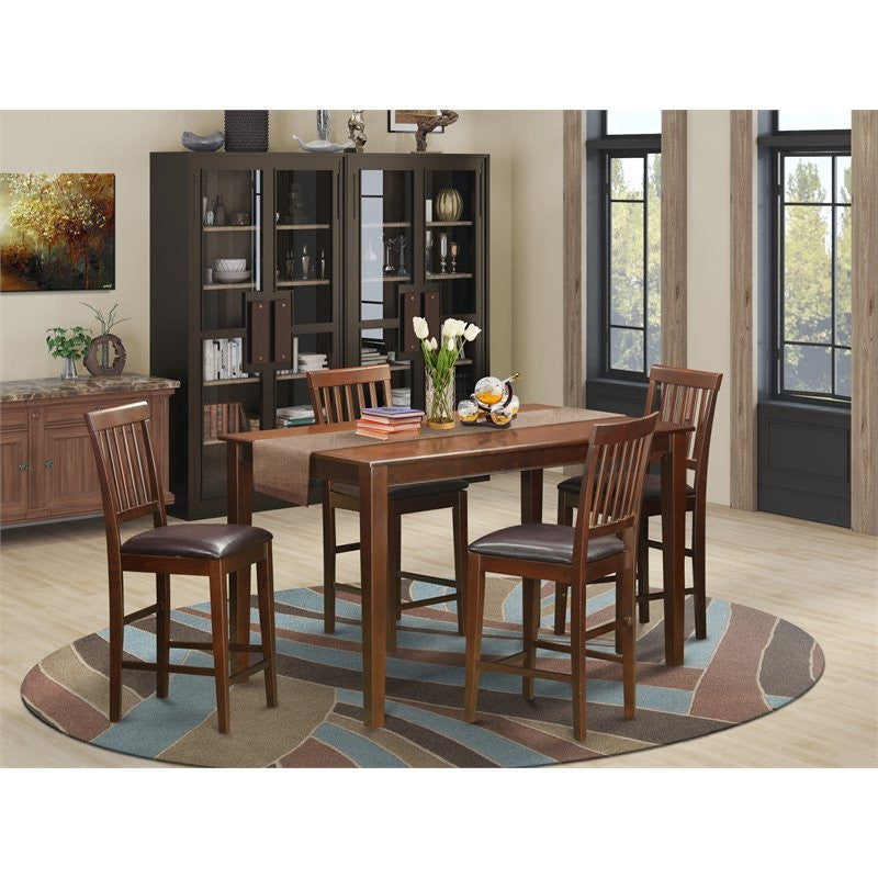 5 Pc Gathering Table Set- Pub Table And 4 Bar Stools.