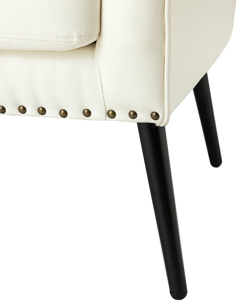 39" Comfy Living Room Armchair With Special Arms, Set of 2, Ivory