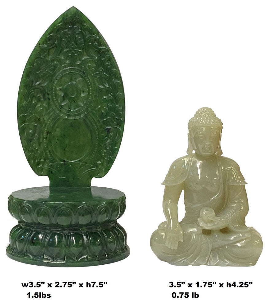 Chinese Jade Stone Sitting Buddha Gautama Amitabha Shakyamuni Statue Hws1810