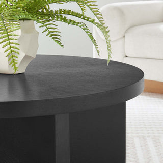 Silas Round Mango Wood Coffee Table - Black