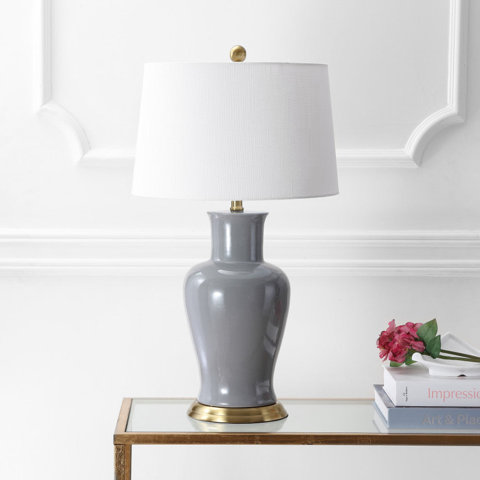 Julian 29" Ceramic Table Lamp, Gray