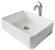 Elavo Rectangle Ceramic Vessel Sink, Bathroom Arlo Faucet, Drain, SFS Stainless