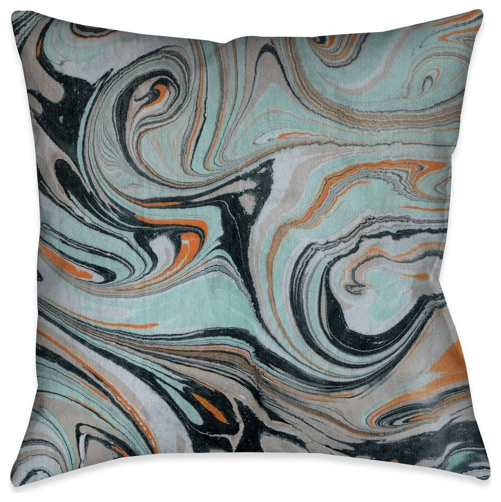 Laural Home Mint Marble II 18" X 18" Indoor Decorative Pillow