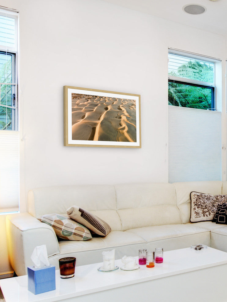 "Sand Ripples" Framed Print by Karolis Janulis