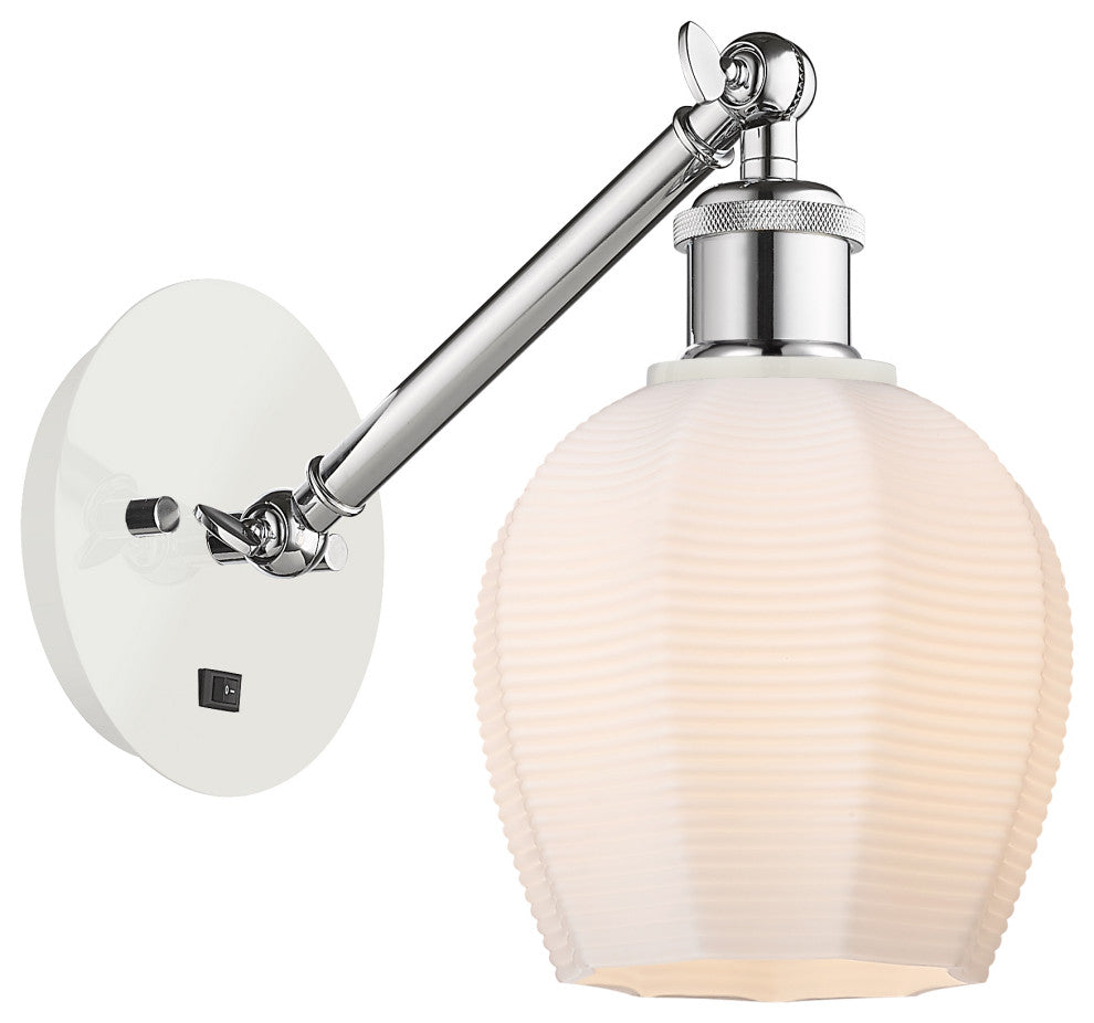 Innovations 317-1W-WPC-G461-6 1-Light Sconce, White and Polished Chrome