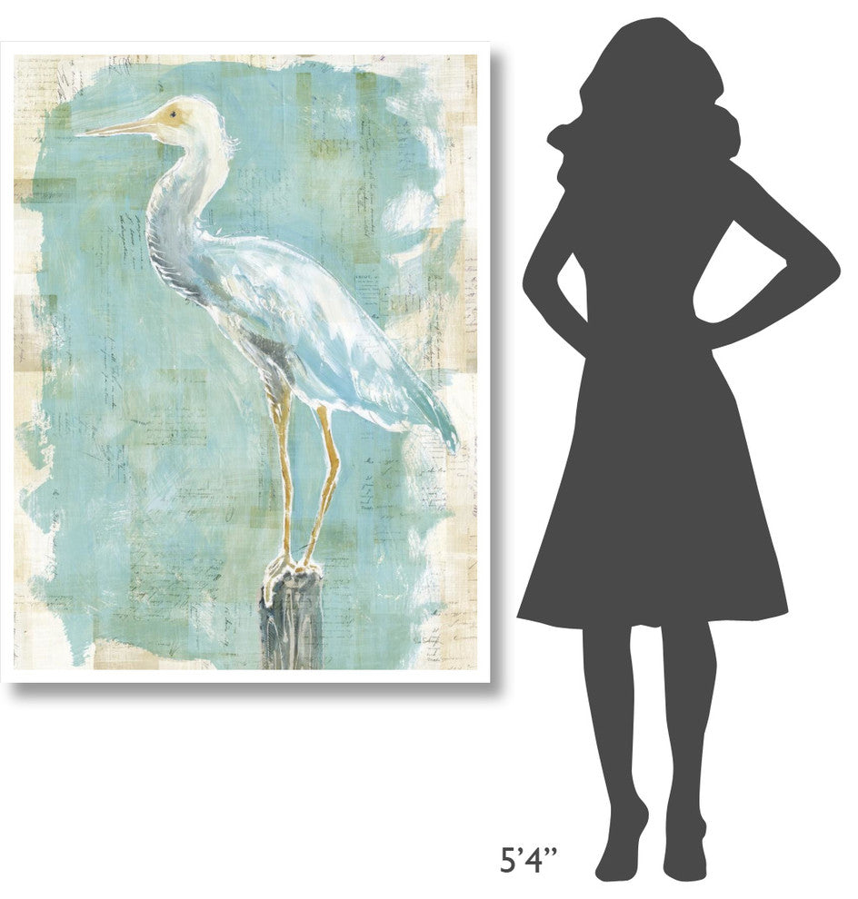 "Coastal Egret II v2" Digital Paper Print by Sue Schlabach, 38"x50"