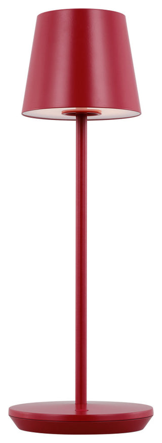 Mena 1-Light Modern Rechargeable Table Lamp, Dark Red