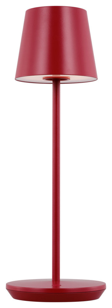 Mena 1-Light Modern Rechargeable Table Lamp, Dark Red