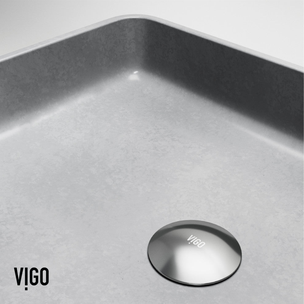 Tarragona 19"L x 14"W Concrete Vessel Sink and Ashford 11"H Faucet Set