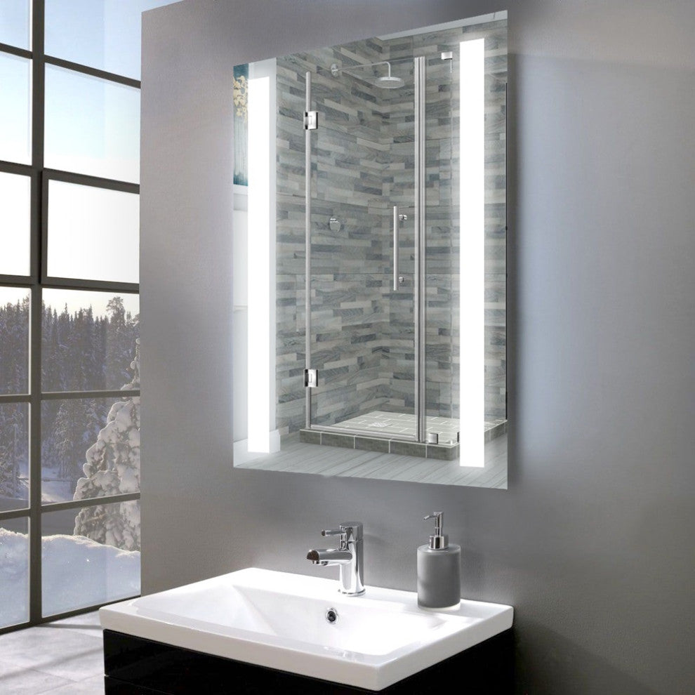 American Furniture Classics Backlit LED Mirror, 2 Vertical Frosted Insert