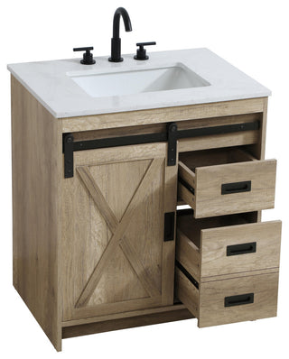 Home Living 30" Single Bathroom Vanity, Natural Oak