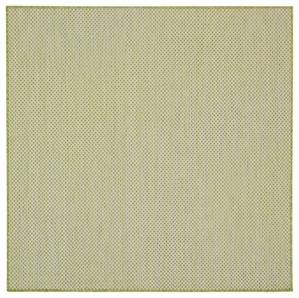 Nourison Courtyard 5' x Square Ivory Green Modern Rug