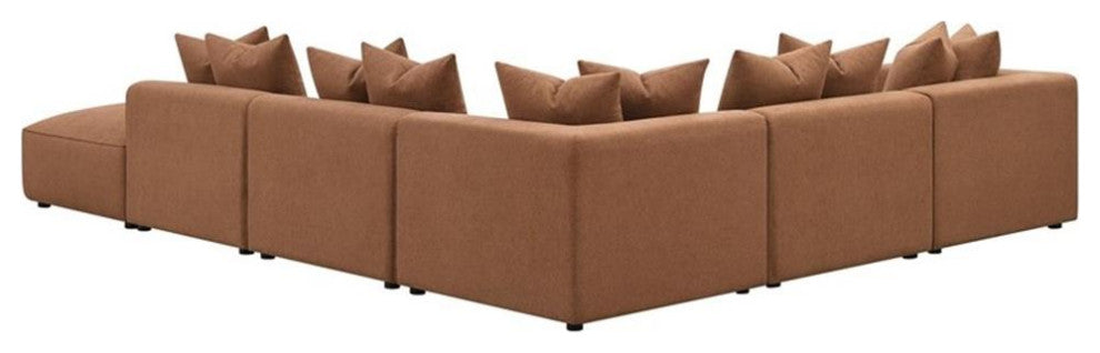Coaster Jennifer 6-piece Fabric Upholstered Modular Sectional Terracotta