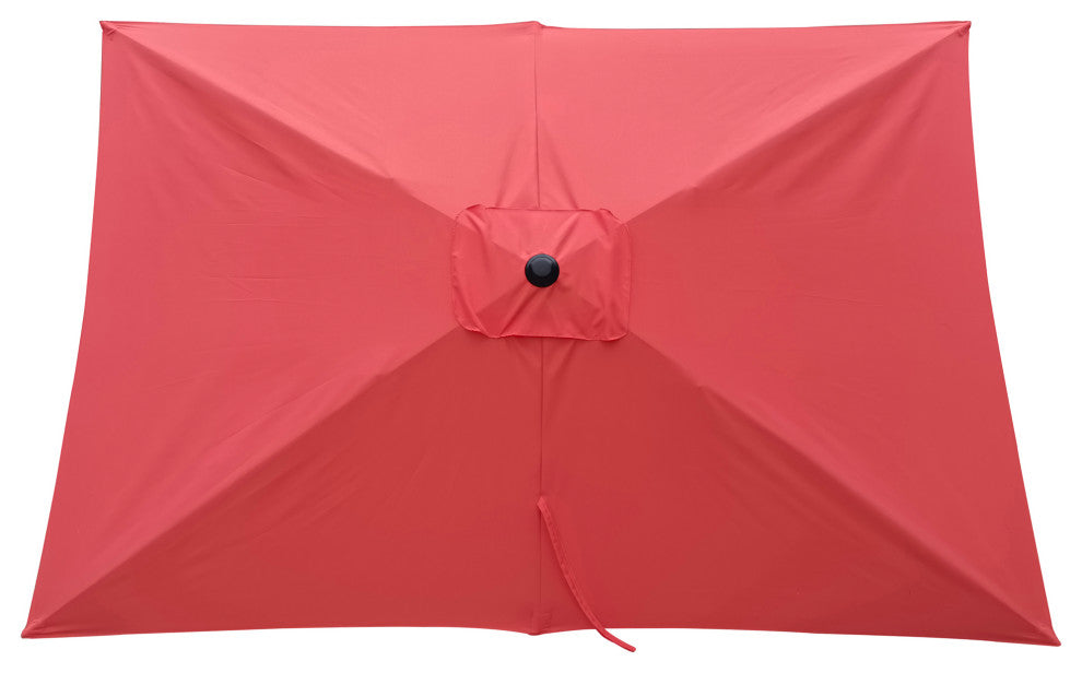 9' Outdoor Patio Market Umbrella With Push Button Tilt and Crank, Brick Red