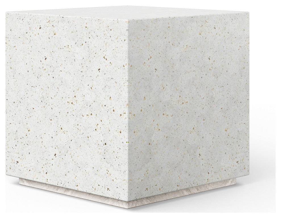 Mixx, Bloc End Table, Ivory Terrazzo