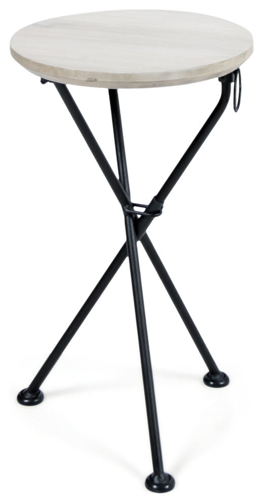 GDF Studio Nasir Outdoor Foldable Side Table, Light Gray, Set of 2