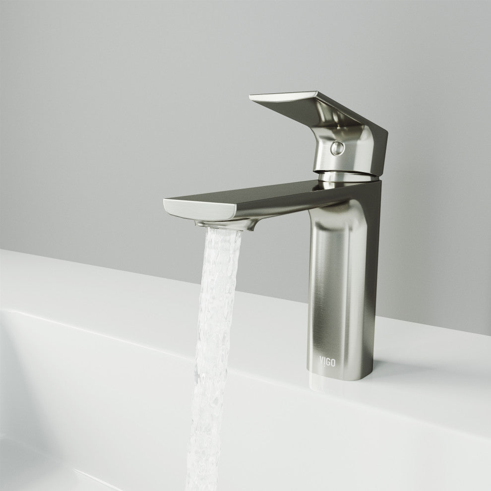 VIGO 6" H Davidson Single Handle Single Hole Faucet, Brushed Nickel, Without Extras