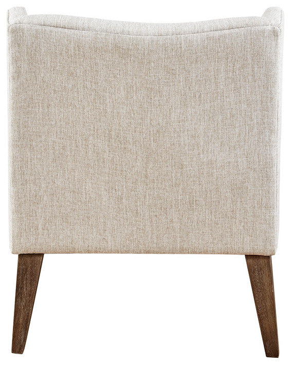 Madison Park Malabar Transitional Lounge Chair with Recessed Arms, Cream
