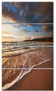 Cloudy Sky over Wide Seashore, Large Seashore Canvas Print, 28"x48", 4 Panels