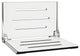 Silhouette Folding Wall Mount Shower Bench Seat, White Seat, Silver Frame