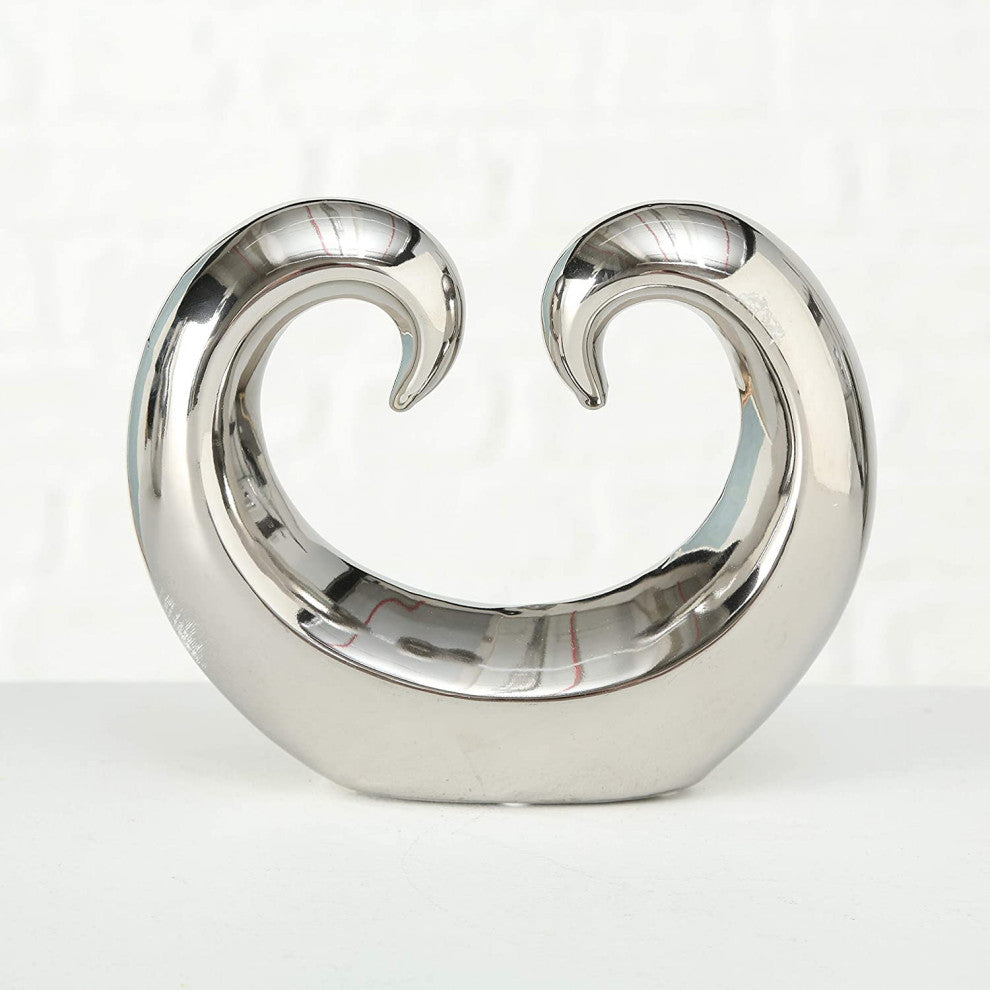 Eternity Double Curl Sculpture in Silver Titanium