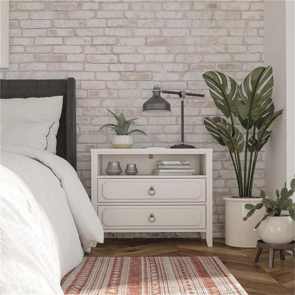 Novogratz Her Majesty 2 Drawer Nightstand in Soft White